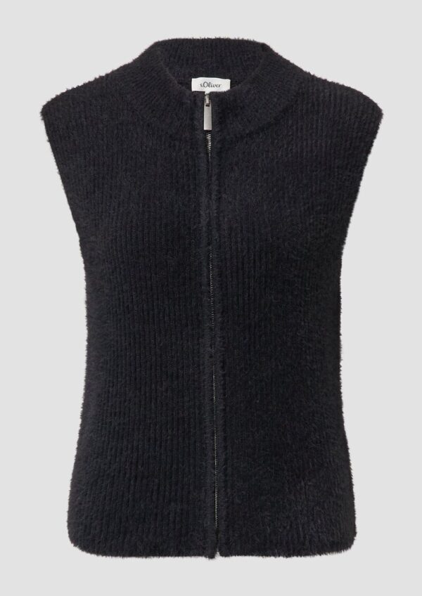 Flauschige Weste mit Reißverschluss