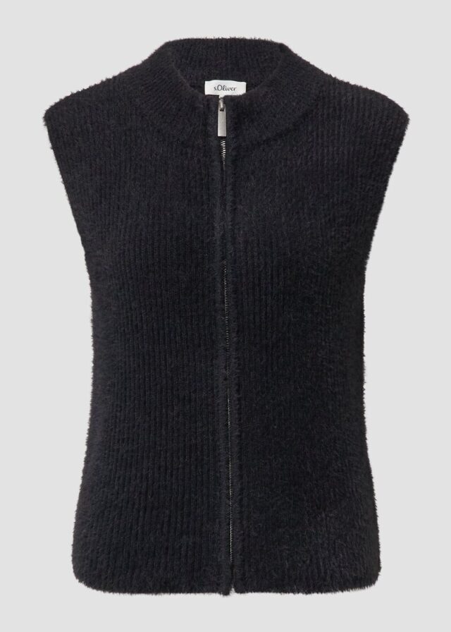 Flauschige Weste mit Reißverschluss