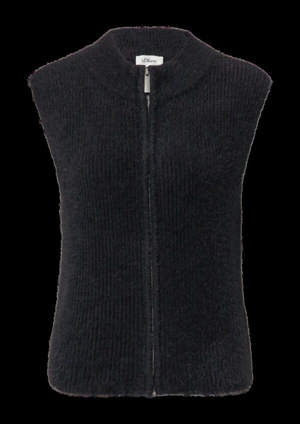 Flauschige Weste mit Reißverschluss