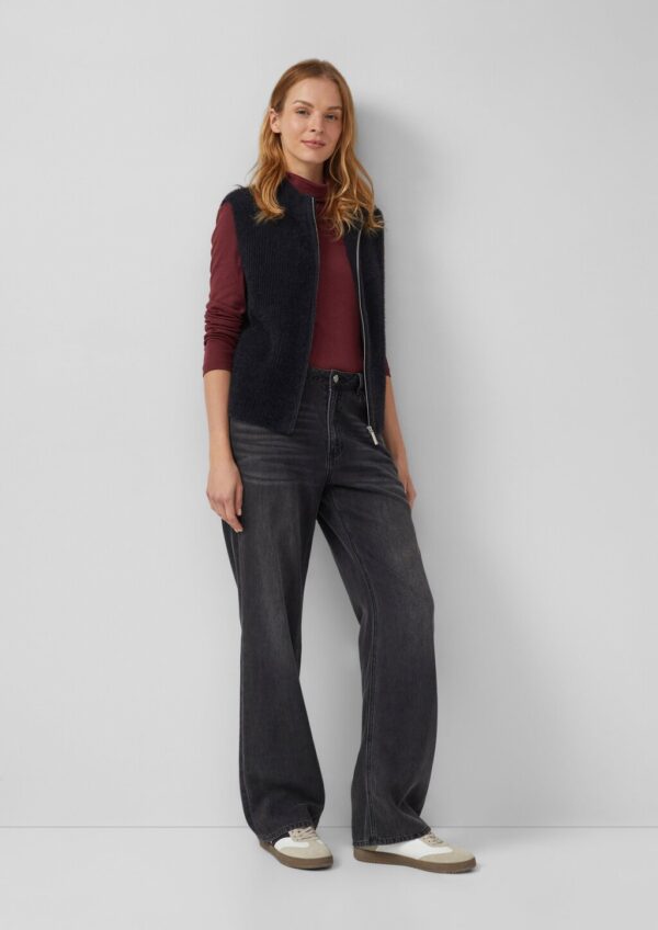 Flauschige Weste mit Reißverschluss