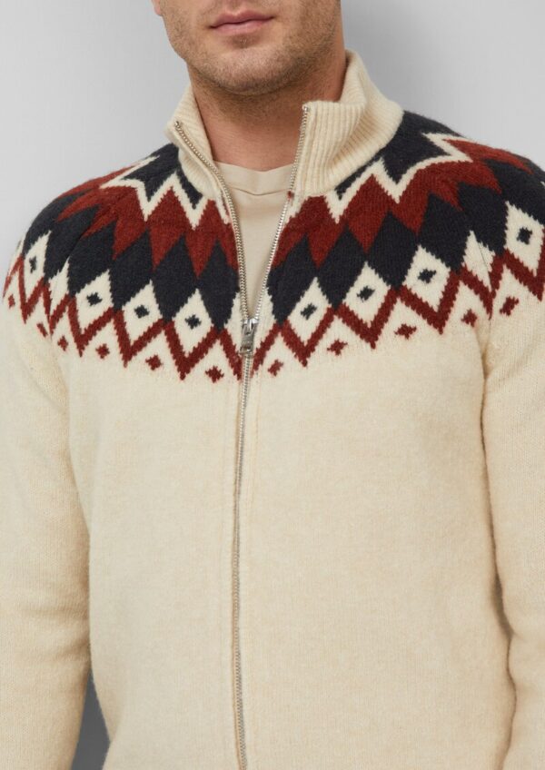 Strickjacke aus Wollmix im Norweger-Stil