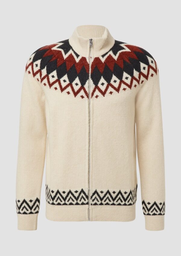 Strickjacke aus Wollmix im Norweger-Stil