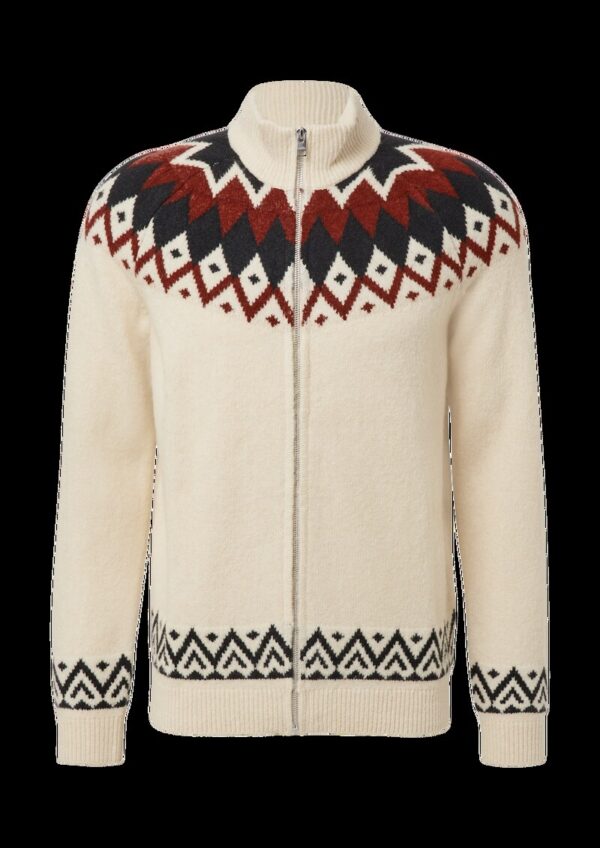 Strickjacke aus Wollmix im Norweger-Stil