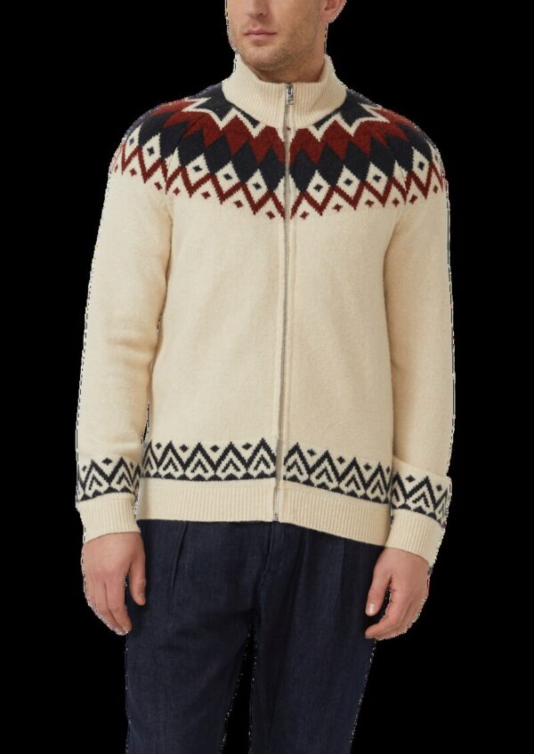 Strickjacke aus Wollmix im Norweger-Stil