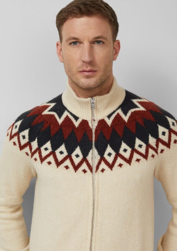 Strickjacke aus Wollmix im Norweger-Stil