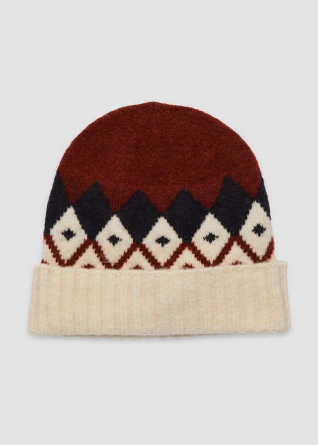 Weiche Jacquard-Mütze aus Wollmix