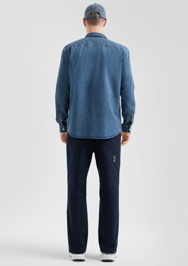 Regular Fit: Gewaschenes Jeanshemd mit Logo-Stickerei
