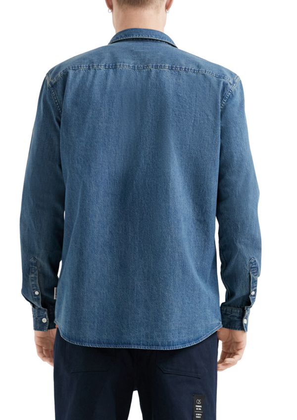 Regular Fit: Gewaschenes Jeanshemd mit Logo-Stickerei