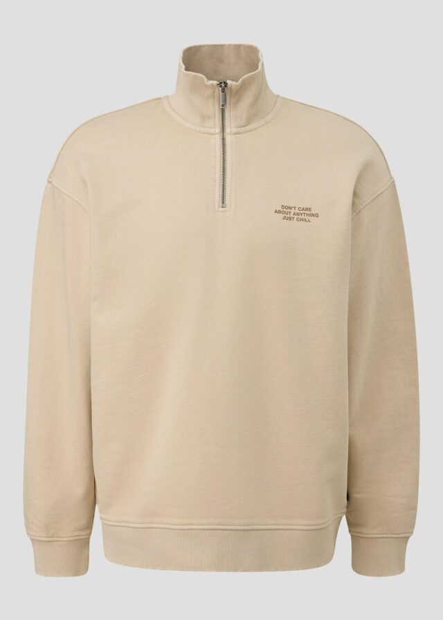 Gewaschener Sweat-Troyer mit Brustprint