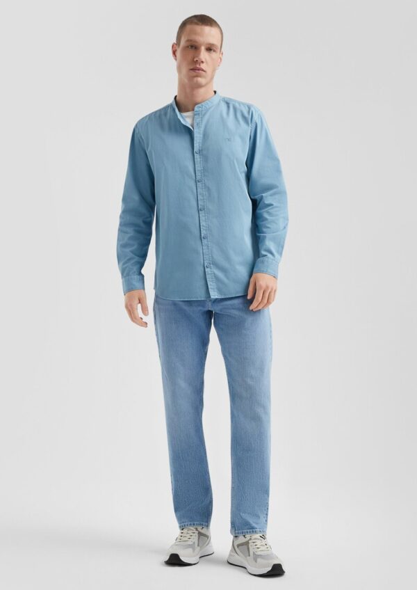Regular Fit: Gewaschenes Twillhemd mit Logostickerei