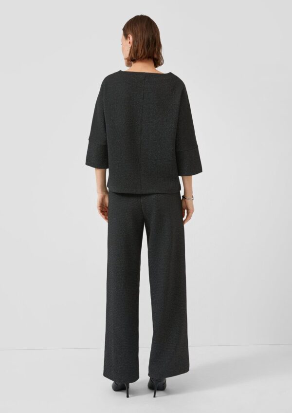 Jacquard-Sweatshirt mit Glitzergarn und Fledermausärmeln