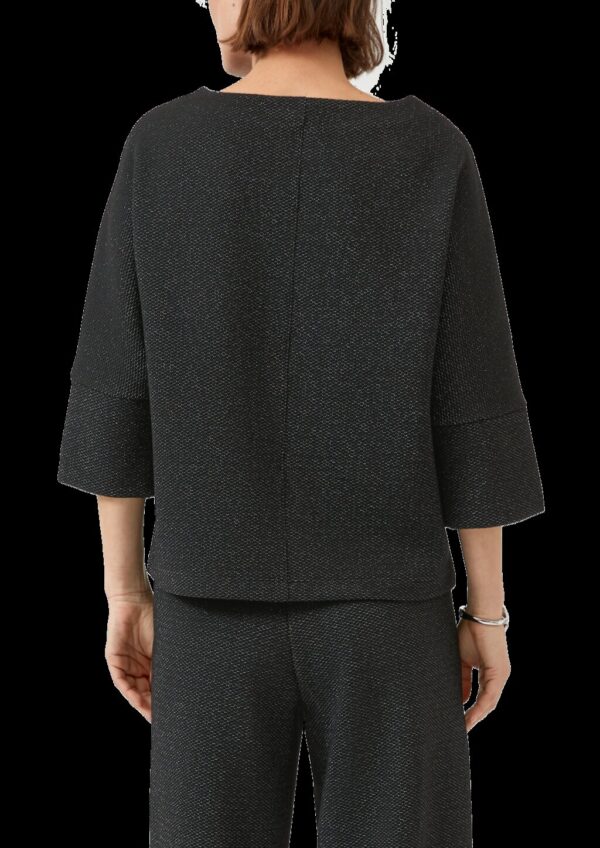 Jacquard-Sweatshirt mit Glitzergarn und Fledermausärmeln