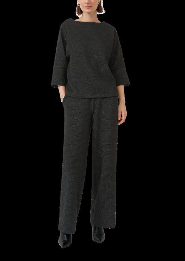 Jacquard-Sweatshirt mit Glitzergarn und Fledermausärmeln