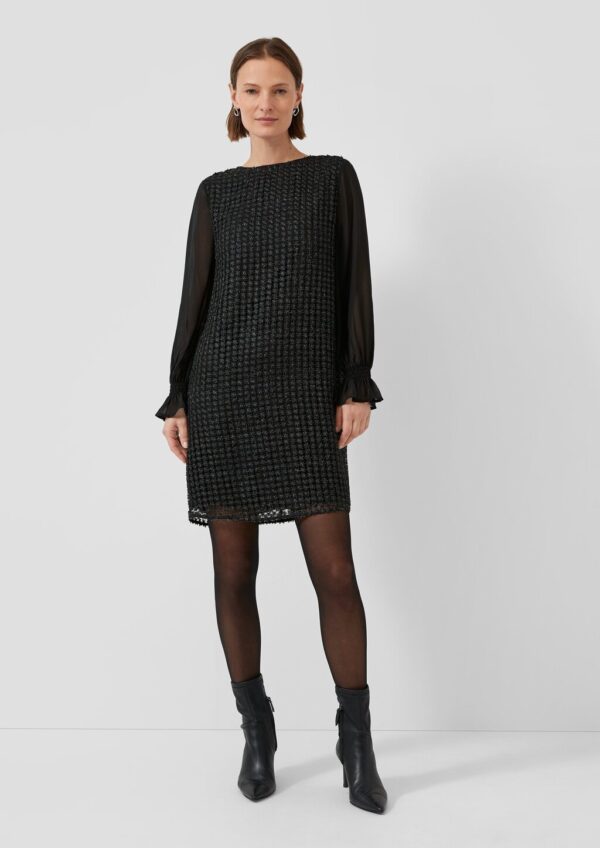 Langarm-Kleid aus Spitze mit Glitzergarn