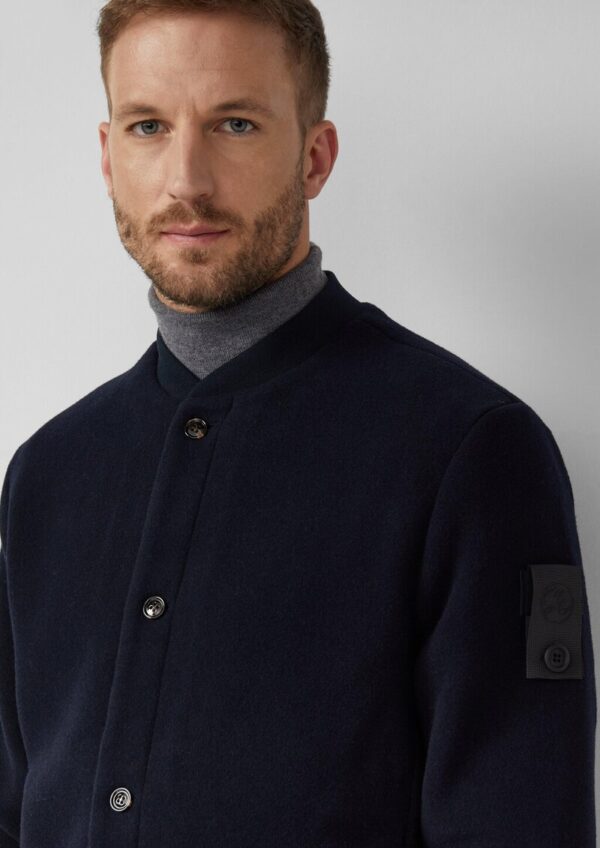 Wollmix-Blouson mit Label-Patch