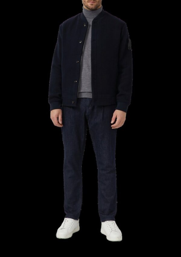 Wollmix-Blouson mit Label-Patch