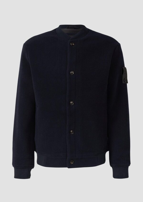 Wollmix-Blouson mit Label-Patch