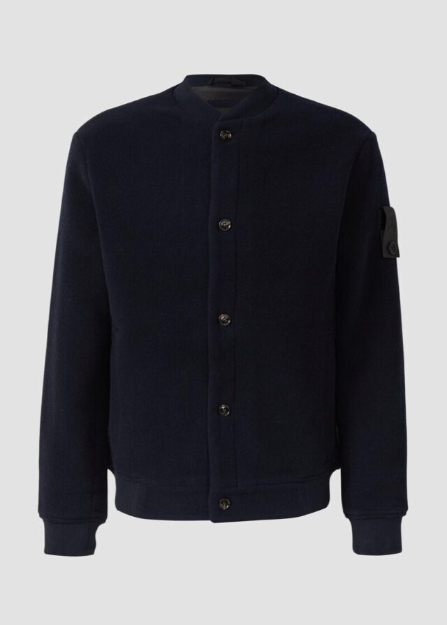 Wollmix-Blouson mit Label-Patch