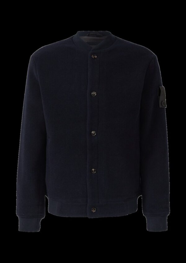 Wollmix-Blouson mit Label-Patch