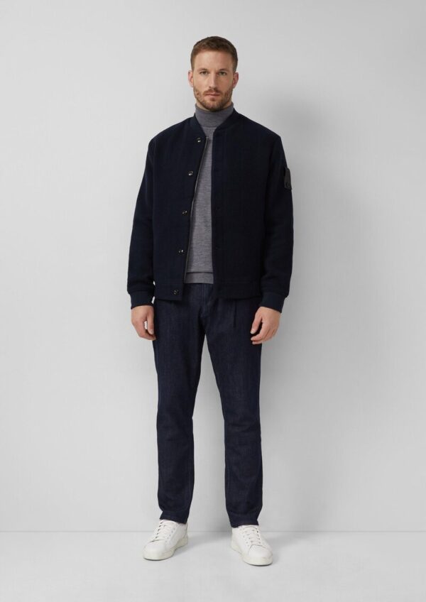 Wollmix-Blouson mit Label-Patch