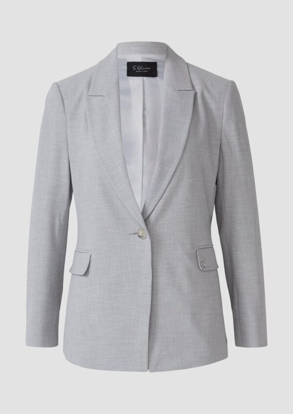 Taillierter Viskosemix-Blazer mit Struktur und Pattentaschen