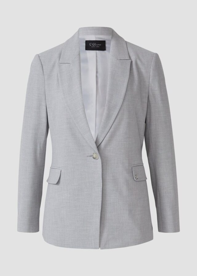 Taillierter Viskosemix-Blazer mit Struktur und Pattentaschen