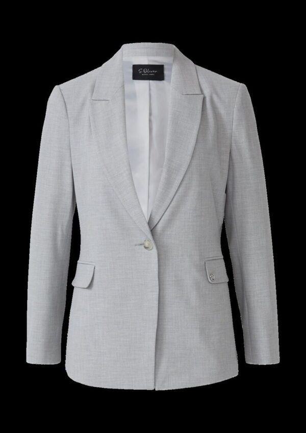 Taillierter Viskosemix-Blazer mit Struktur und Pattentaschen