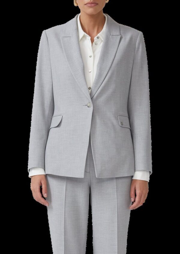 Taillierter Viskosemix-Blazer mit Struktur und Pattentaschen