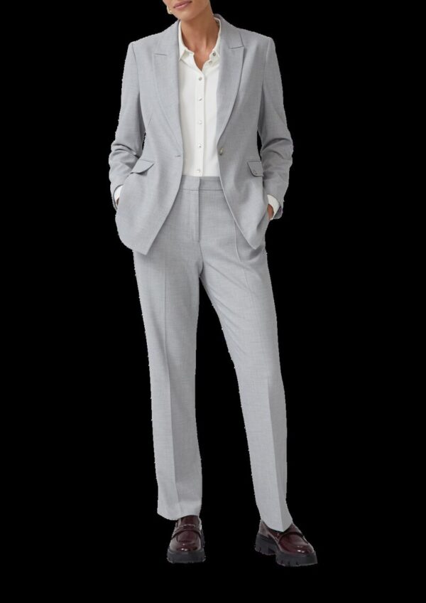 Taillierter Viskosemix-Blazer mit Struktur und Pattentaschen