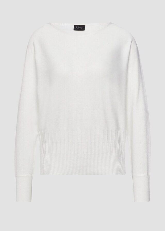 Strickpullover mit Strukturmuster am Saum