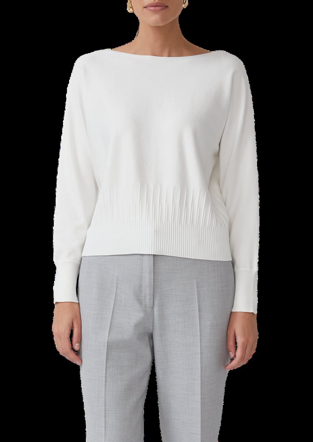 Strickpullover mit Strukturmuster am Saum