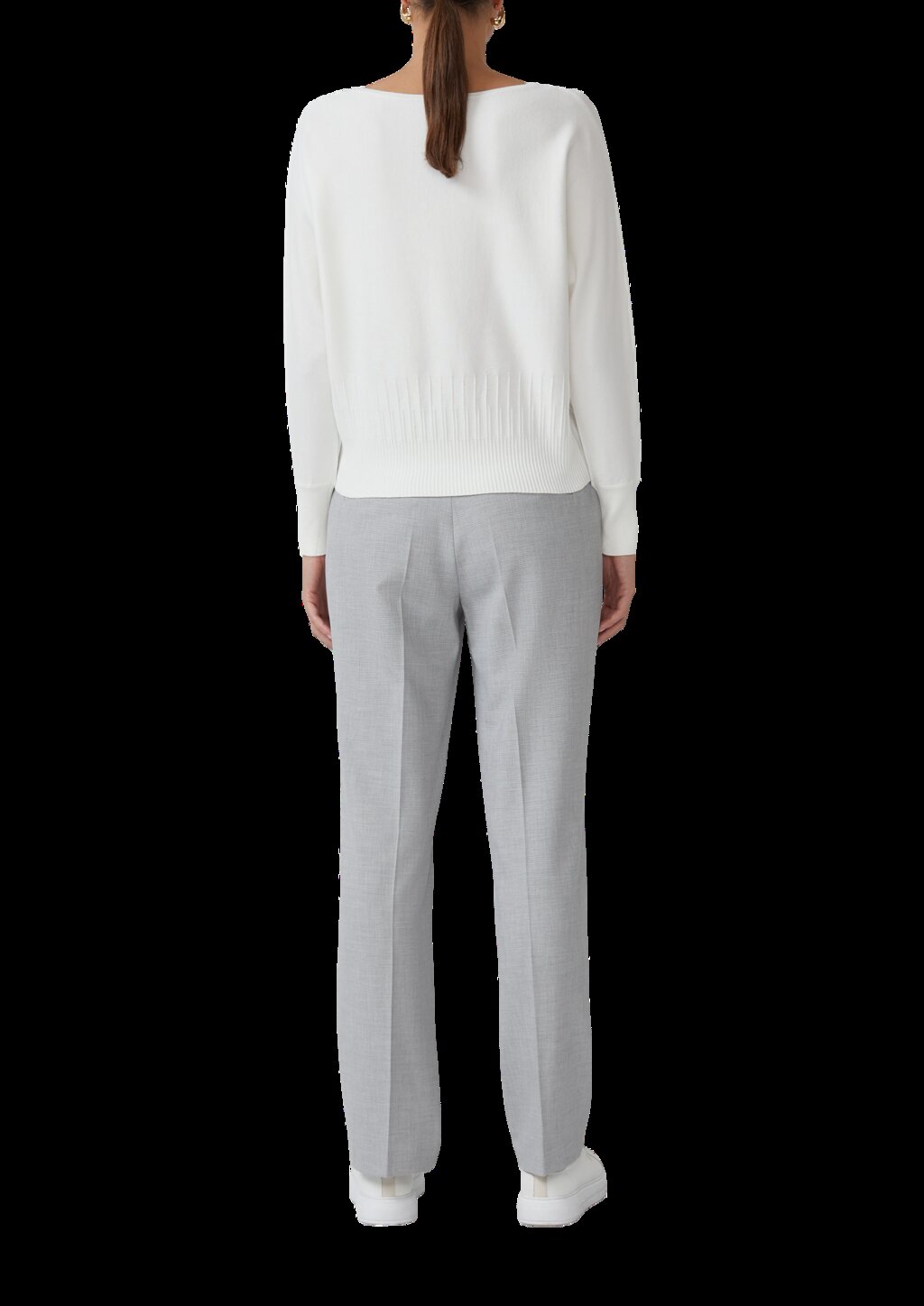 Strickpullover mit Strukturmuster am Saum