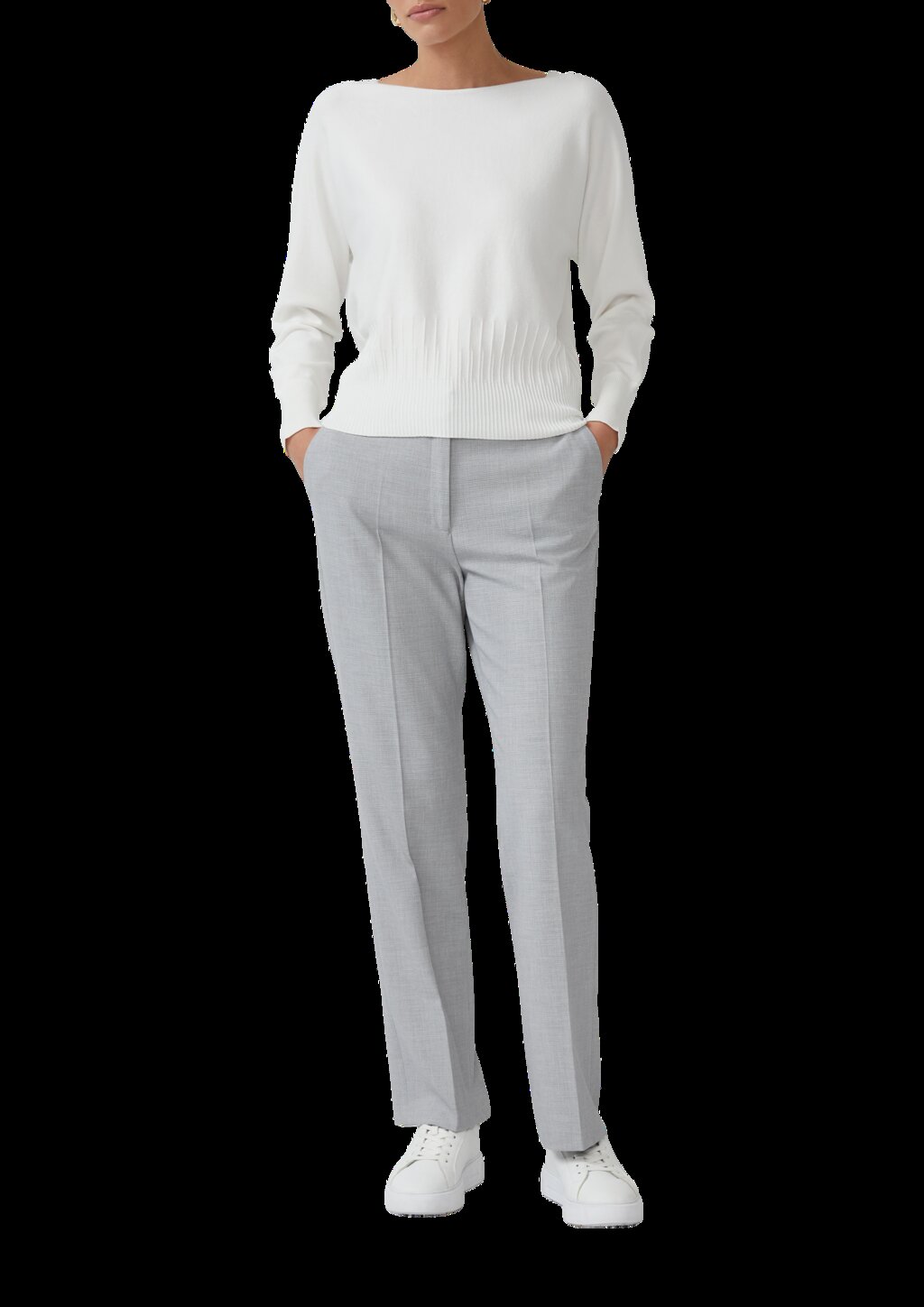 Strickpullover mit Strukturmuster am Saum