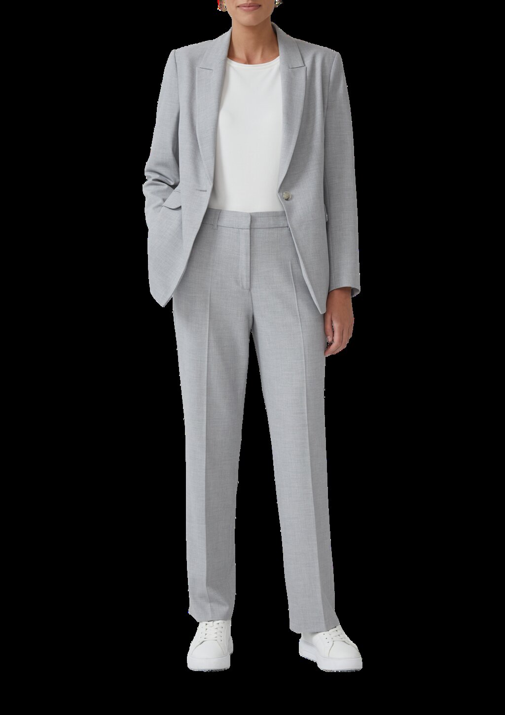 T-Shirt aus Baumwollmix mit Satindetail am Ausschnitt