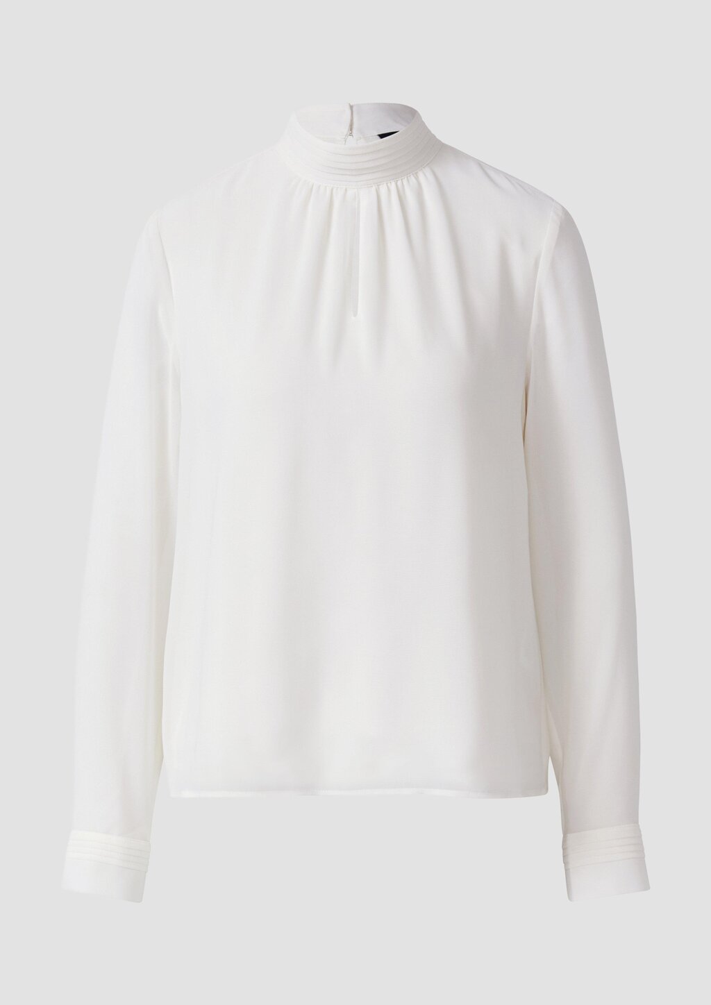 Chiffon-Bluse mit Futter und Falten-Detail am Kragen