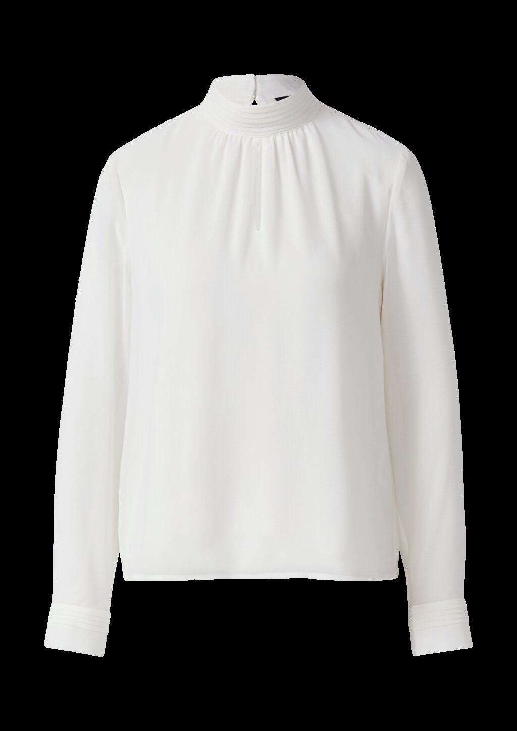 Chiffon-Bluse mit Futter und Falten-Detail am Kragen