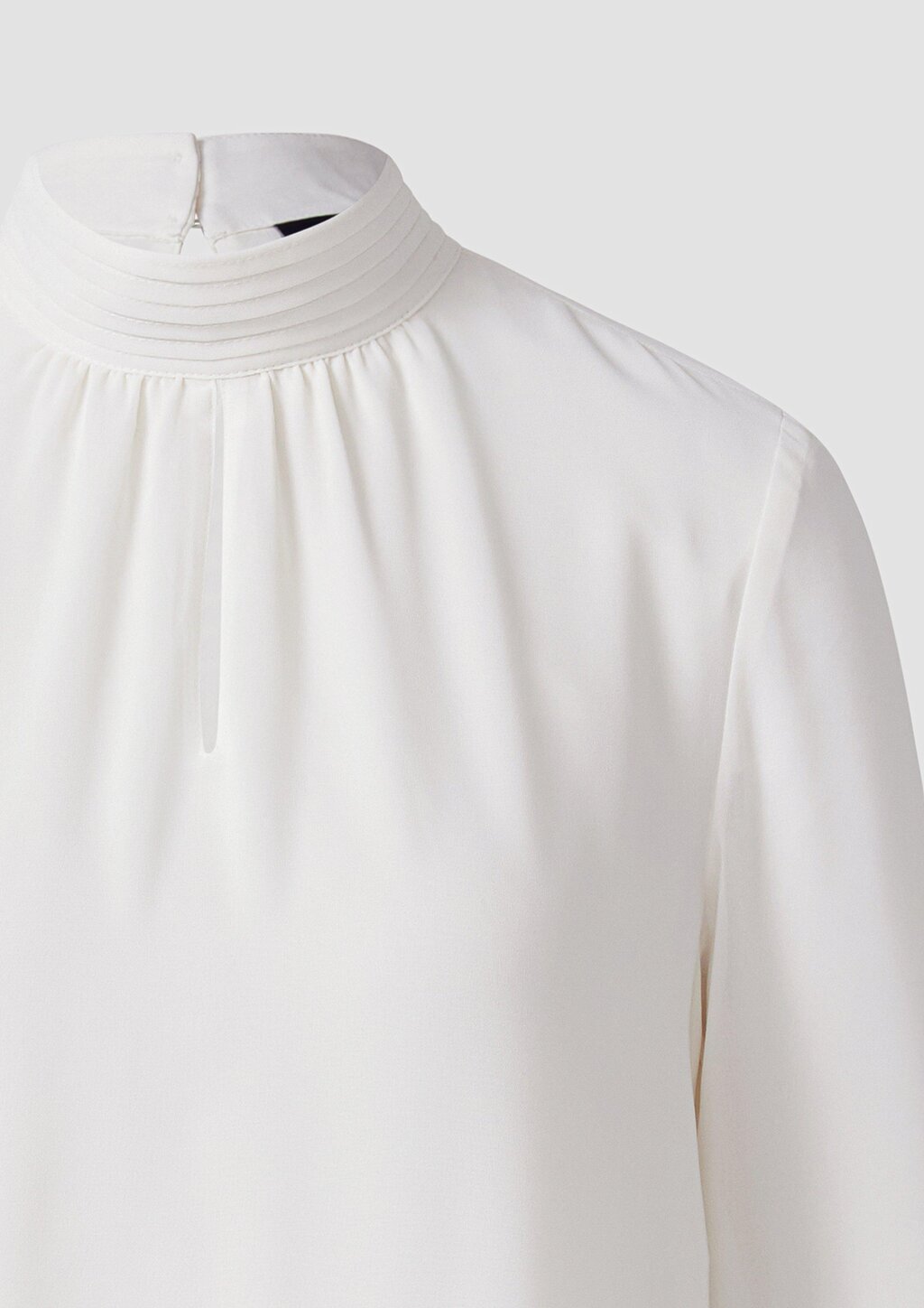 Chiffon-Bluse mit Futter und Falten-Detail am Kragen