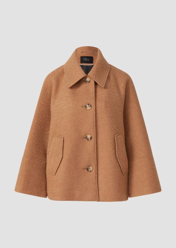 Bouclé-Jacke im Loose Fit mit Wolle