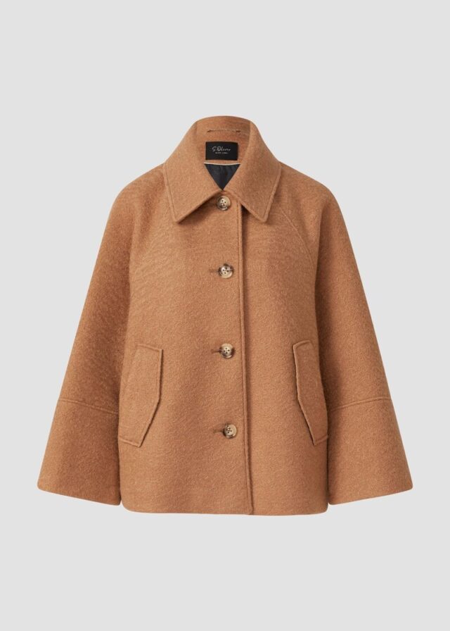 Bouclé-Jacke im Loose Fit mit Wolle