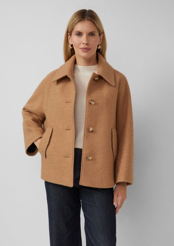 Bouclé-Jacke im Loose Fit mit Wolle