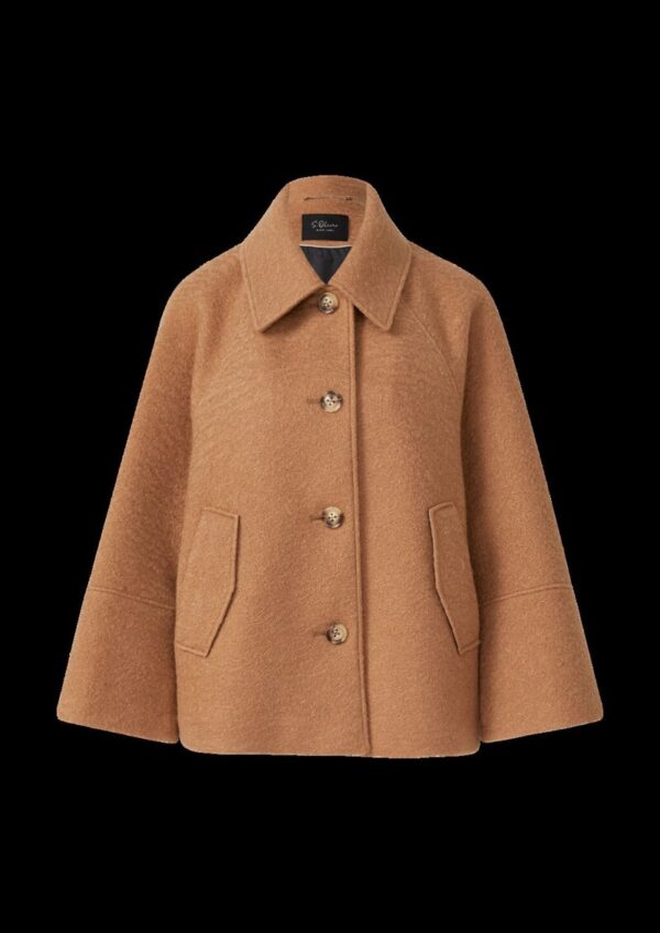 Bouclé-Jacke im Loose Fit mit Wolle