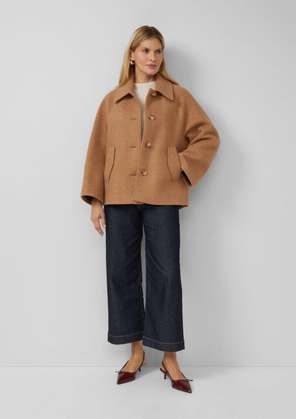 Bouclé-Jacke im Loose Fit mit Wolle