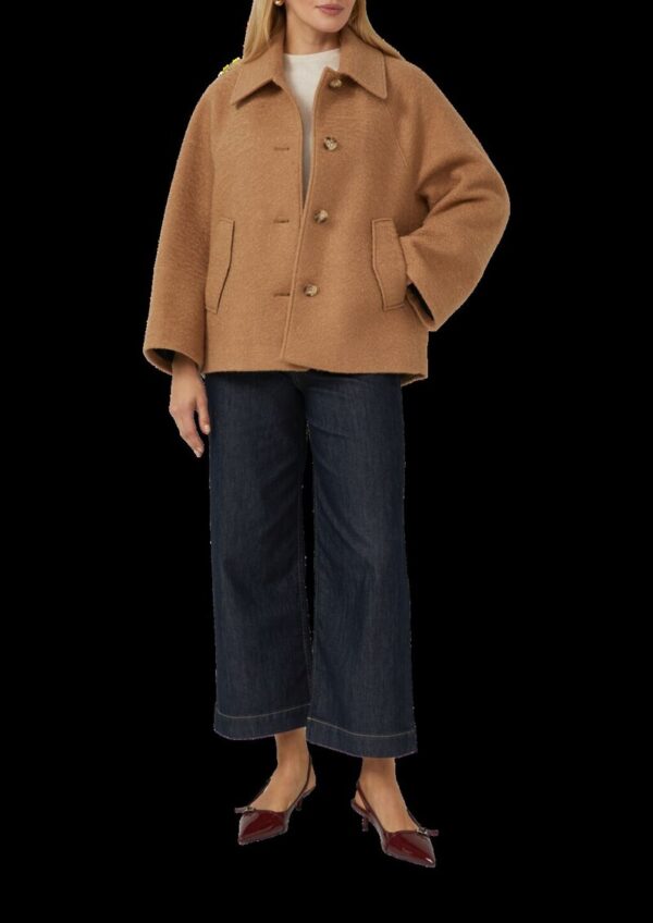 Bouclé-Jacke im Loose Fit mit Wolle