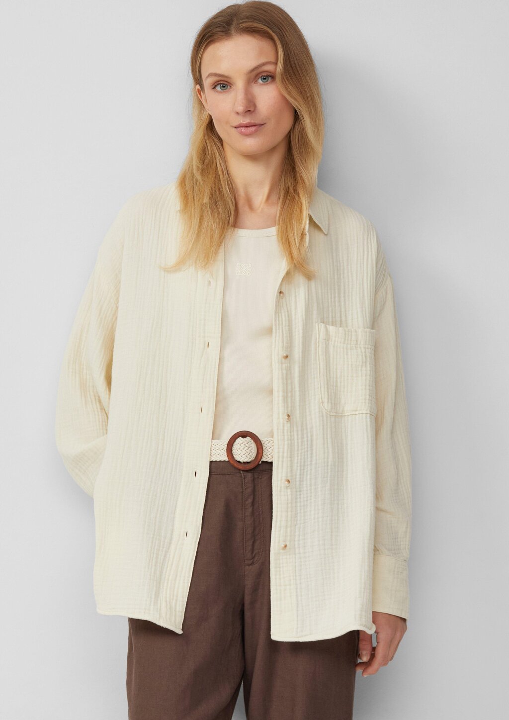 Oversized Bluse aus Musselin