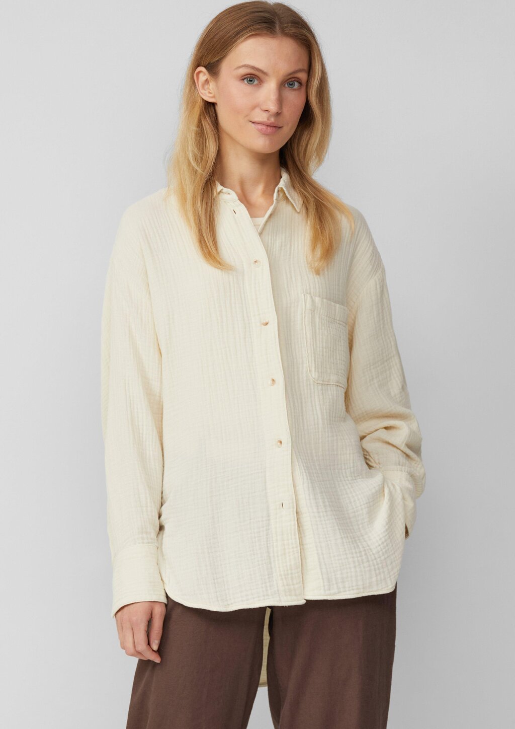 Oversized Bluse aus Musselin