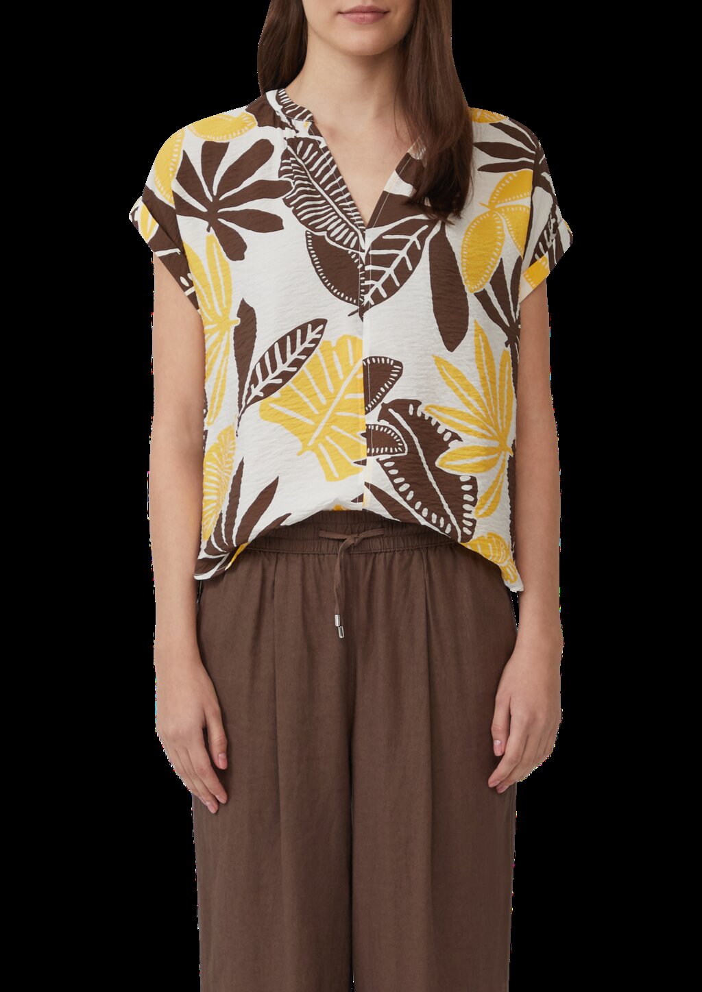 Strukturierte Bluse mit Raff-Details