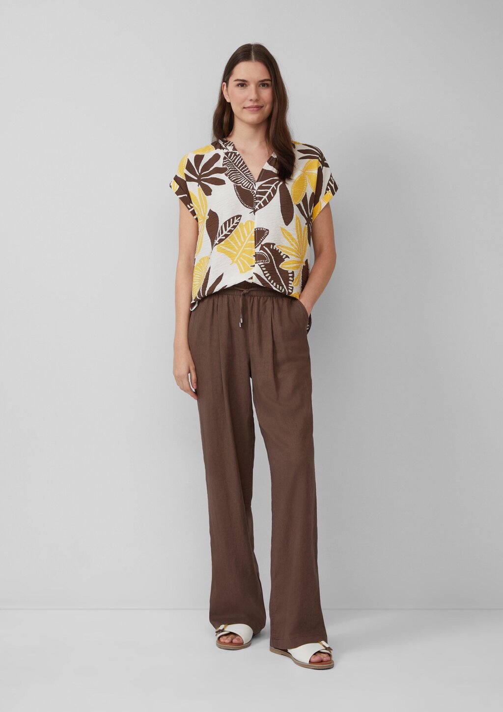 Strukturierte Bluse mit Raff-Details