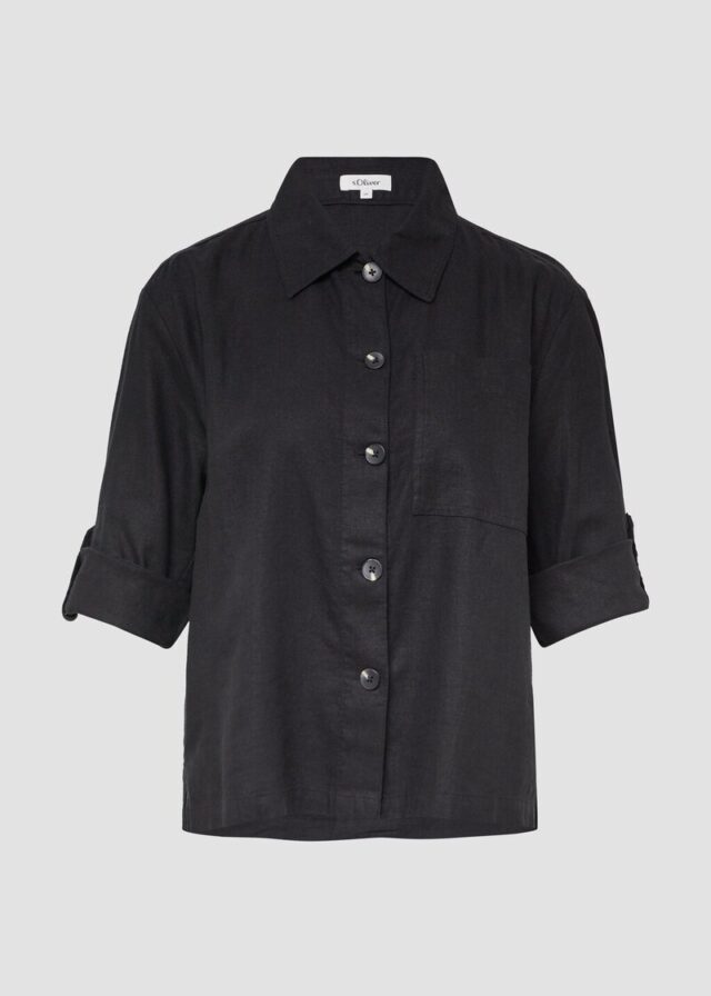 Hemdbluse aus Leinenmix