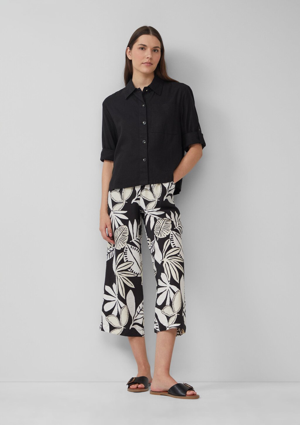 Hemdbluse aus Leinenmix