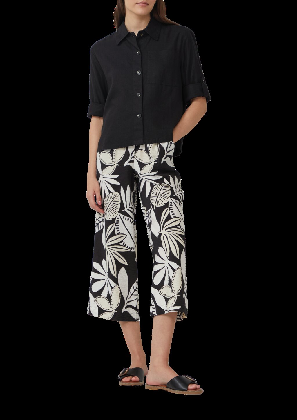 Hemdbluse aus Leinenmix